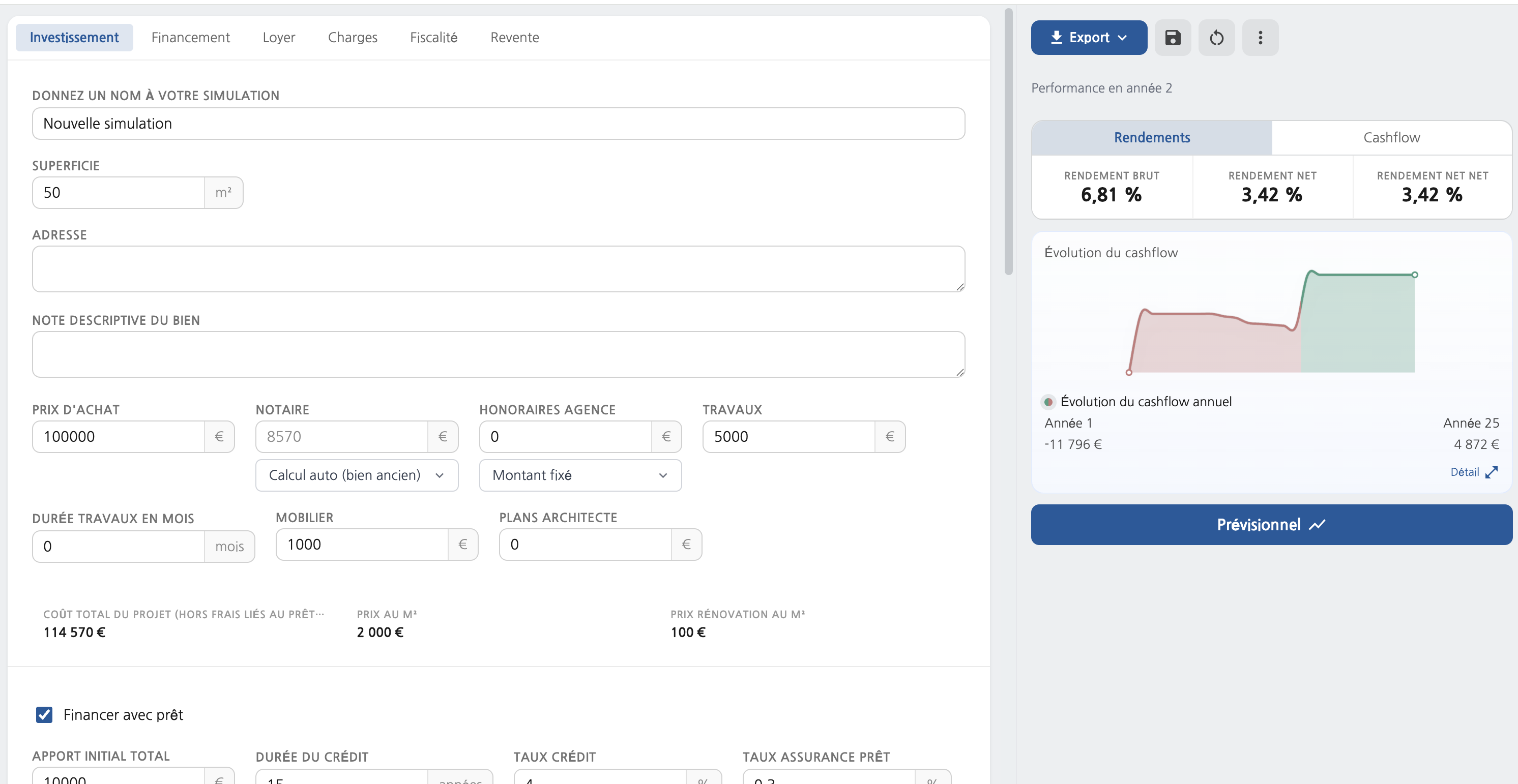 Interface de modélisation du simulateur web CapLens